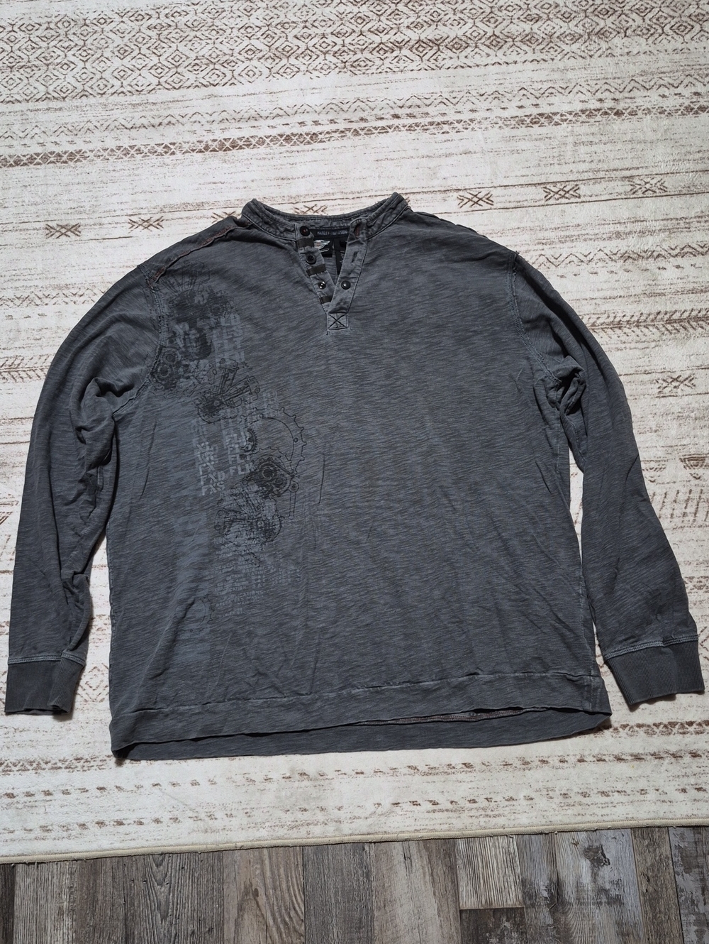 Harley-Davidson Dark Gray Long-Sleeve Henley